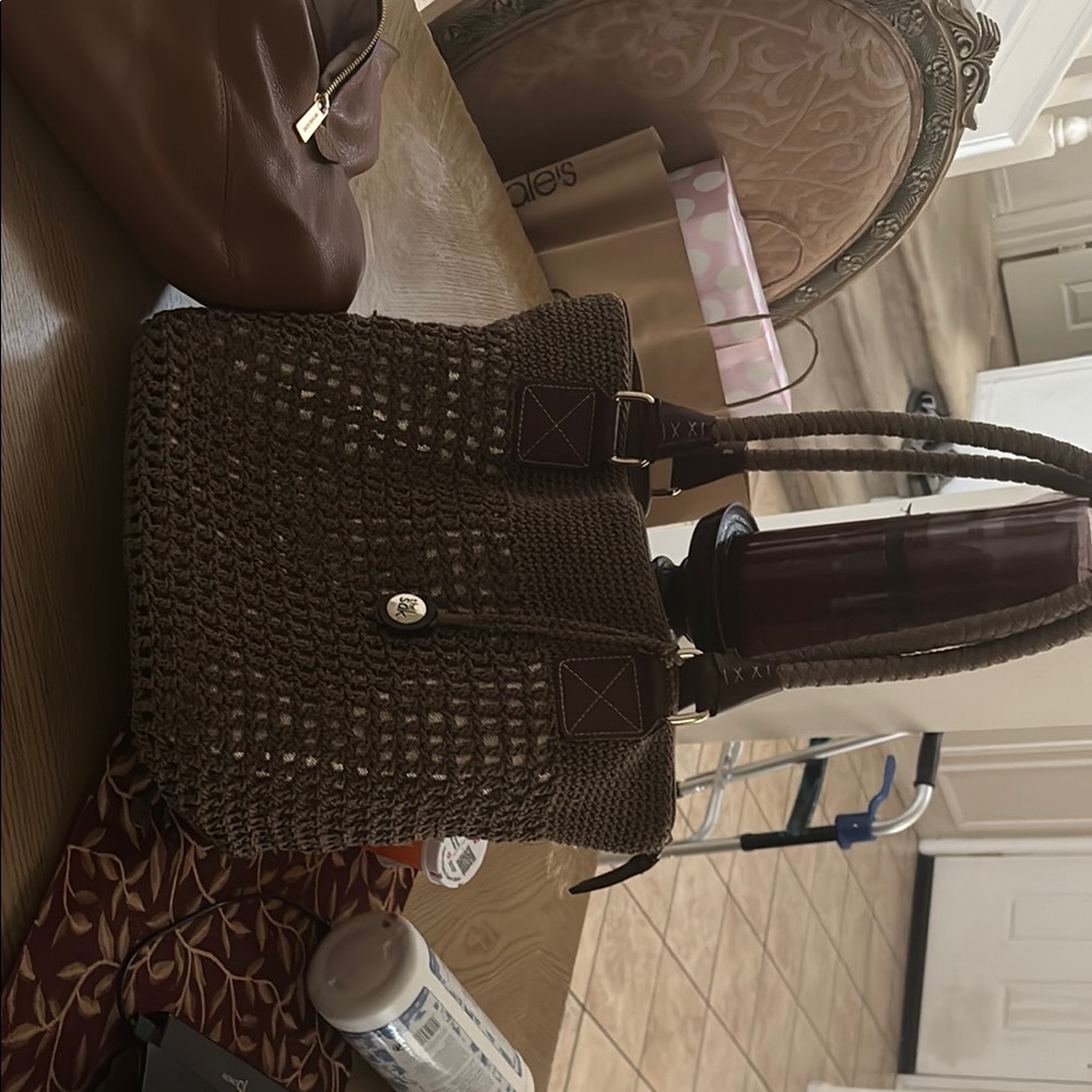 Brown Woven Tote Bag